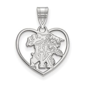 Sterling Silver U. of Kentucky Heart Pendant